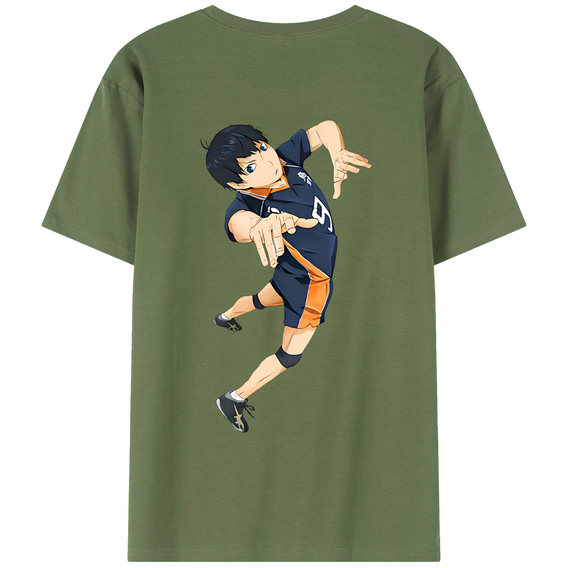 （画像用） ハイキュー!! Haikyu!! 綿100％ メンズ半袖Tシャツ（バックプリント） 通気性